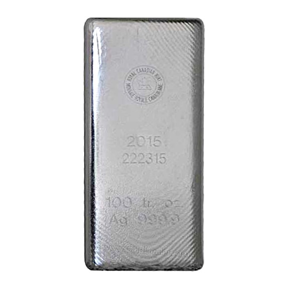 RCM 100 oz Silver Bar