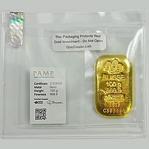 PAMP Suisse Gold Bar 100 g Package