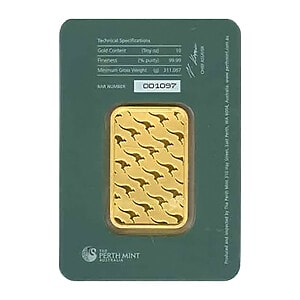 Perth Gold Bar 10 oz Back