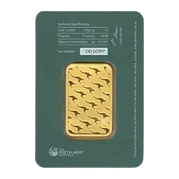 Perth Gold Bar 10 oz Back