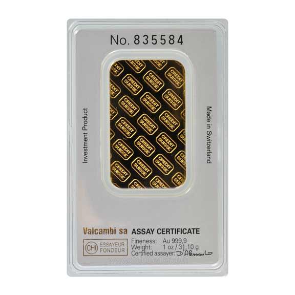 Credit Suisse Gold Bar 1 oz