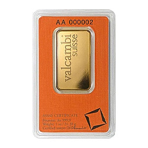 Valcambi Suisse Gold Bar 1 oz Back