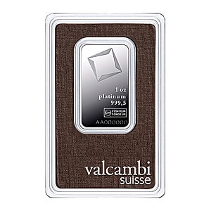 Valcambi Suisse Platinum Bar 1 oz