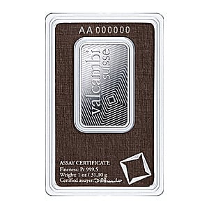 Valcambi Suisse Platinum Bar 1 oz