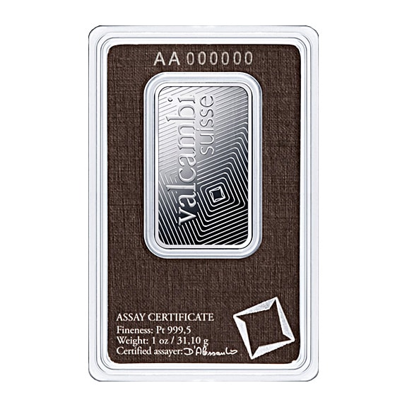 Valcambi Suisse Platinum Bar 1 oz